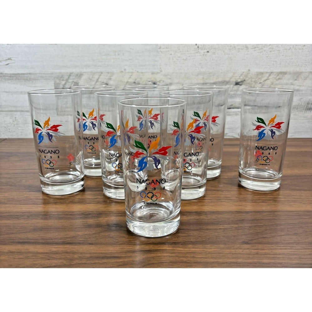 Vintage 1998 Nagano Winter Olympics Japan‎ Tumblers 10oz Michelle Kwan Lot of 8